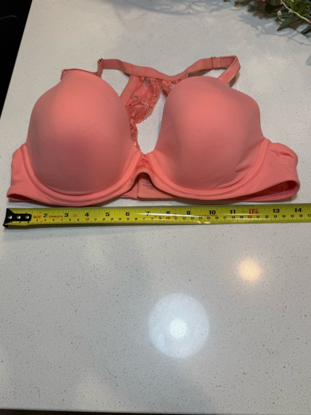 Soma Coral Molded T-Shirt Bra with Lace Racerback